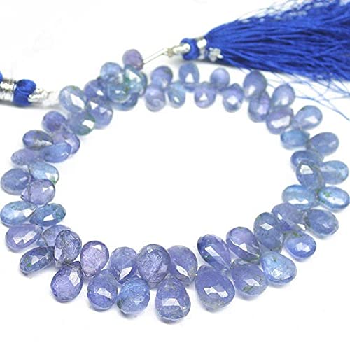 Tanzanite naturelle perles poire facettées 11x6mm pour création bijoux fait main