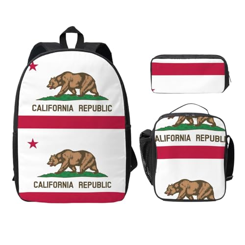 Sac à dos école intermédiaire avec sac repas et trousse EdWal noir Californie
