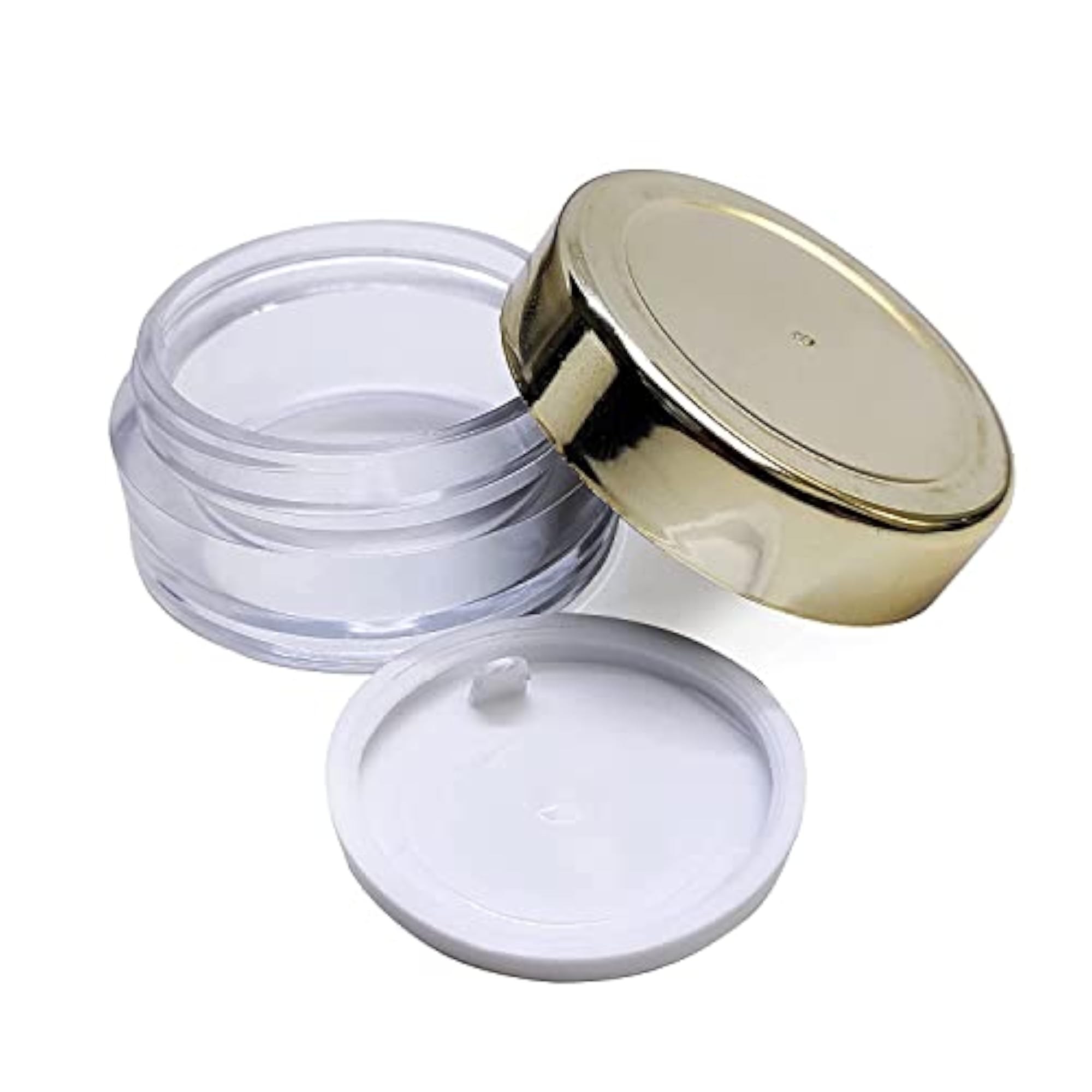 Acrylic 8gram Royal Gold Cap Glass Transparent Cosmetics Jar