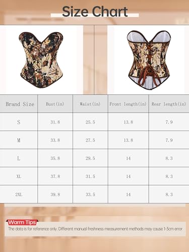 image for QIAIYALA Vintage Renaissance Corset Top for Women Floral Bustier Lace 