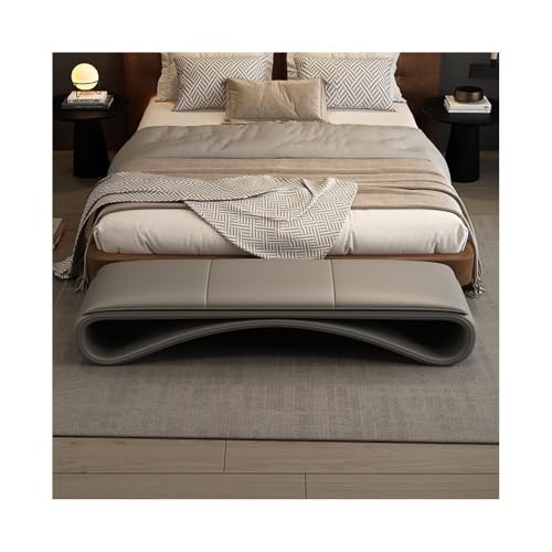 Panca e sgabello da comodino moderno di lusso, design lungo, semplice ed elegante, grigio per camera da letto per un'elegante decorazione della casa