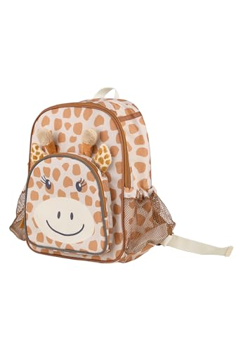 Sterntaler Kinderrucksack Giraffe Kaya – Wasserabweisendes Polyester, großes Hauptfach mit Kühlfunktion –Zwei-Wege-Reißverschluss, gepolsterte, verstellbare Schultergurte – Baby und Kleinkind Rucksack