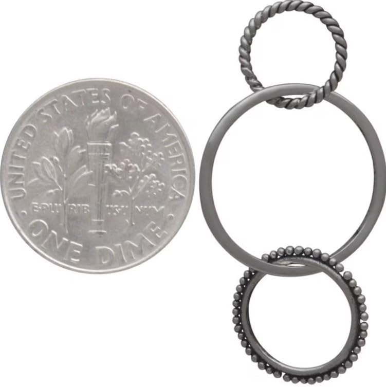 Three Ring Retirement Necklace | 3 Circle Necklace | .925 Sterling Silver Necklace | Gift for Women - Image 5