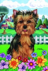 Best of Breed Yorkie Puppy Cut - Tomoyo Pitcher Spring Large Flag