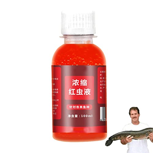 Bait Fish Additive, 100ml Red Worm Concentrate Liquid, Red Ink...