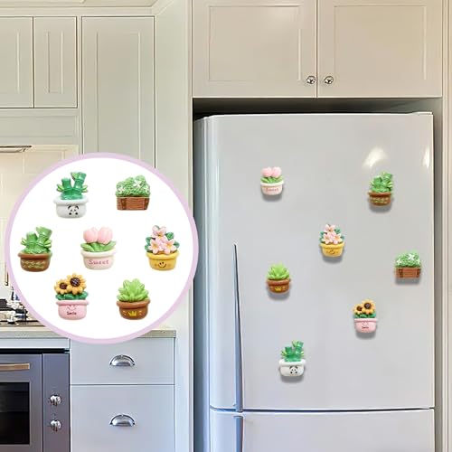 Set 21 imanes de plantas en mini maceta para refrigerador miniatura 4