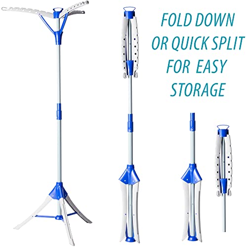 Homefront Wäscheständer | Tragbarer Wäscheständer mit Stativ-Design – flach zusammenklappbar für die Lagerung, einfache Einrichtung, für drinnen und draußen, 159 cm hoch, maximale Kapazität 22 kg,