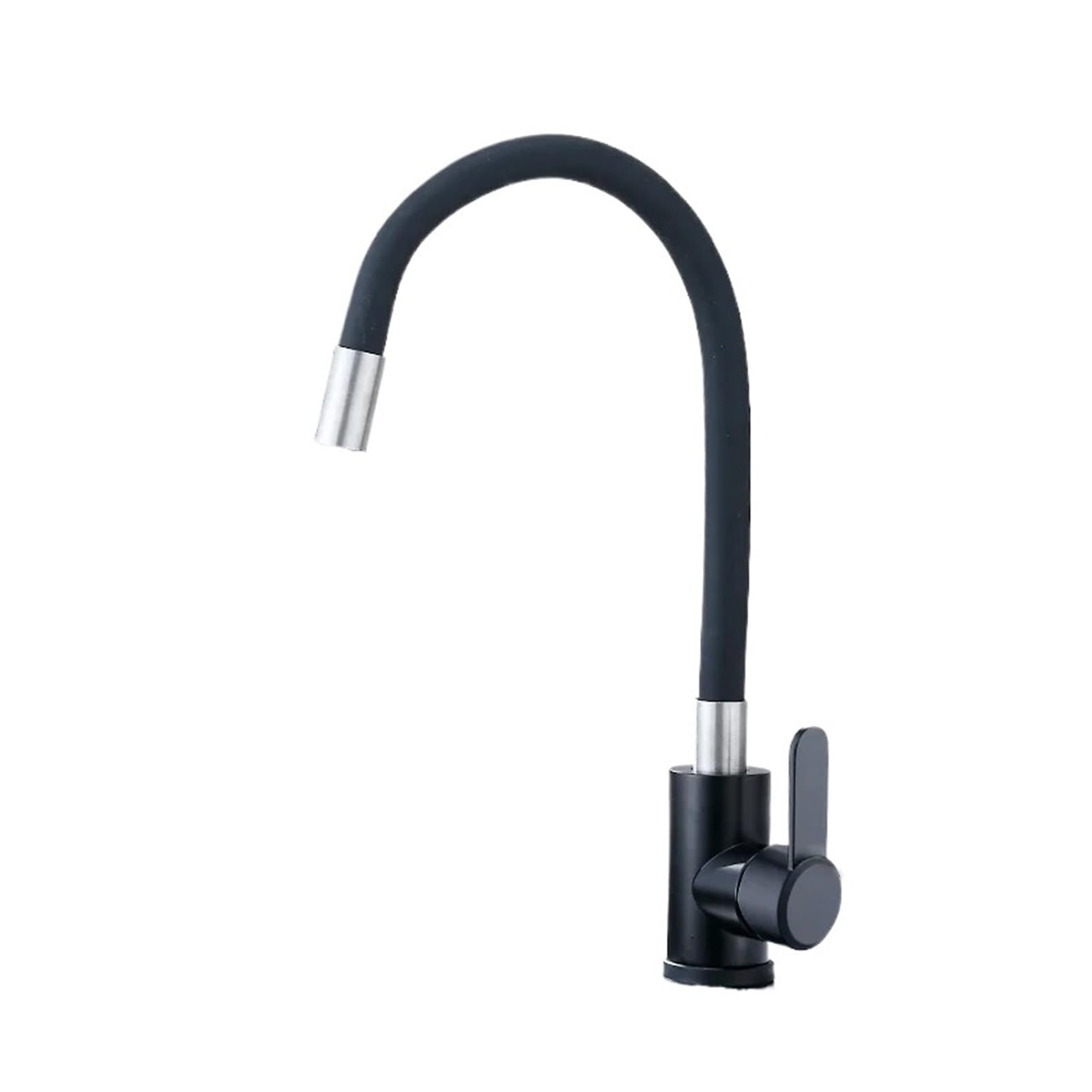 Grifo elástico de cocina con tubo de goma flexible y selector de agua caliente y fría