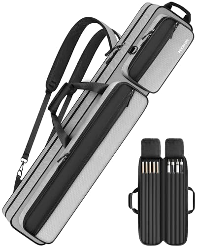 PEKREWS Pool Cue Case 4x5, Pool Stick Case Multiple Pockets