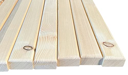Foto von acerto 41094 Fichtenholz Holzlatten 8 Stück 6,5 x 3,8 cm - 4-seitig gehobelt | 2-Seiten angefast | Unbehandelt | Saunabanklatten | Banklatten | Zaunlatten | Dachlatten | Bauholz (8, 180 cm)