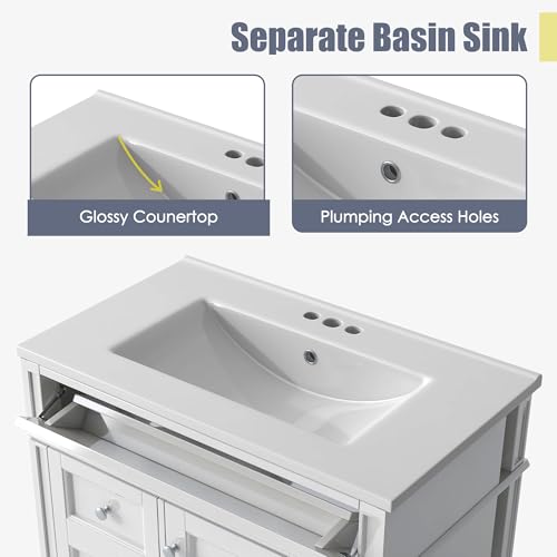image for Virubi 30'' Bathroom Vanity with Single Sink Combo, Modern Bathroom St