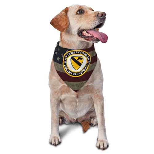 1st Cavalry Division Korean War Veteran Dog Scarf Pet Bandana Cat Pet Bibs