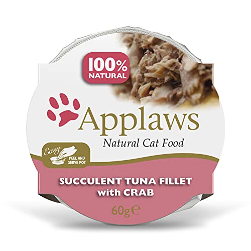 Applaws Premium Natural Katzenfutter Nass, Thunfischfilet mit Krabben, 60g Topf (10 x 60 g Packung) Cover