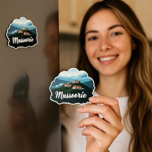 Image of Naxon Mussoorie Theme Souvenir Wooden Fridge Magnet for Refrigerator - Printed Fridge Magnet for Kitchen & Home Decor | Perfect Souvenir Gift | Size 3x3 in | Pack of 1