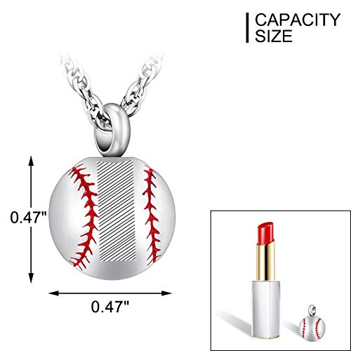 abooxiu Baseball Urn Necklace for Ash Stainless Steel Cremation Jewelry Memorial Pendant Keepsake Human Ashes Holder Women Men2