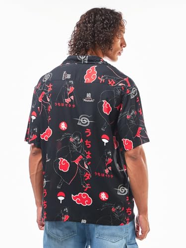 Image of Bewakoof Men's All Over Printed Oversized Fit Half Sleeve Resort Collar Rayon Shirt