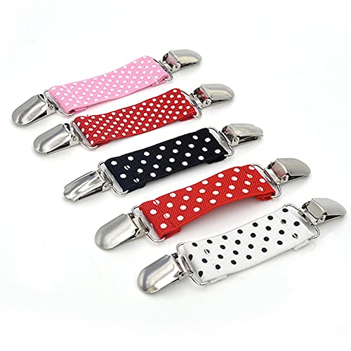 QDJ 5 Stück Strickjacke Clips Poncho Clip Pullover Kette Strickjacke Clips Schalclip Kragenclip mit Gummibänder Handschuh Clips Kragen Clips für Kleid Kleidung Bluse Strickjacke Kleider Schal Jacke Cover