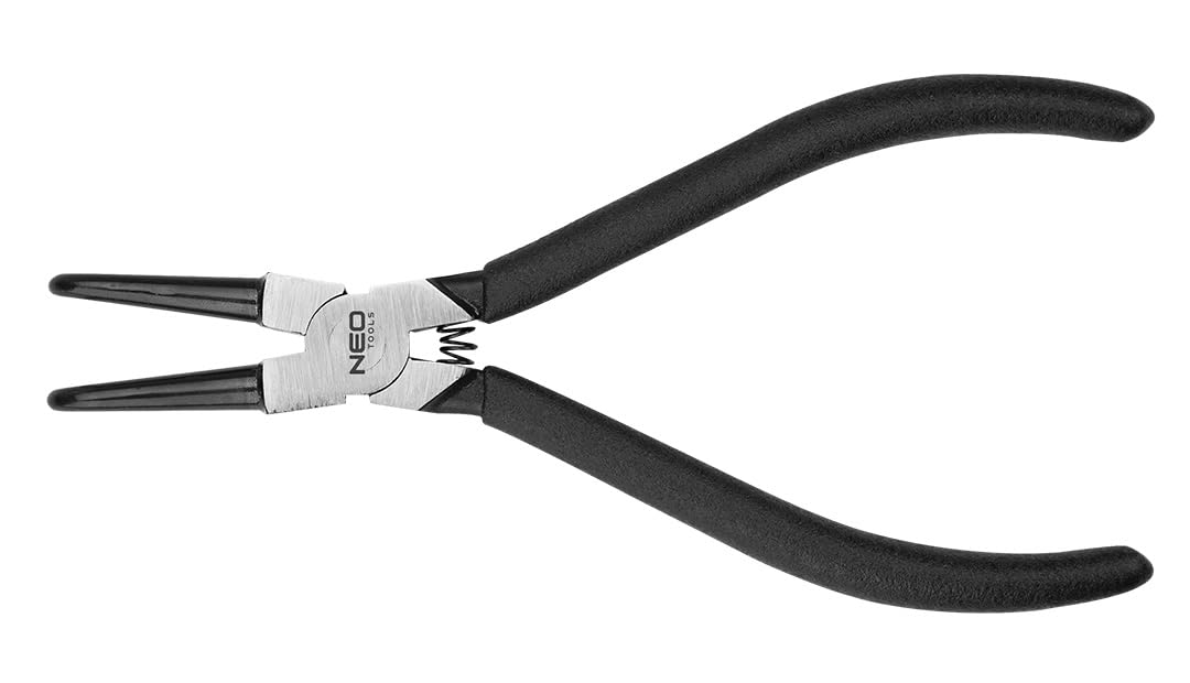 NEO TOOLS Set di 4 pinze per anelli elastici da 170/180 mm – Pinza per anelli di sicurezza dritte e curve per anello di sicurezza interno ed esterno – acciaio CrV – Pinza per anelli da mare con manici
