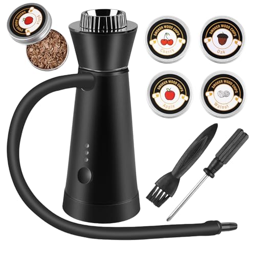 Pistola de humo, generador portátil de humo frío, para ahumado manual de alimentos, con 4 paquetes de virutas de madera