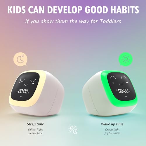 ZUZUKID OK to Wake Alarm Clock for Kids, Toddler Sleep Training Clock with Sound Machine, Kids' Night Light, Digital Alarm Clock for Boys' and Girls' Bedrooms
