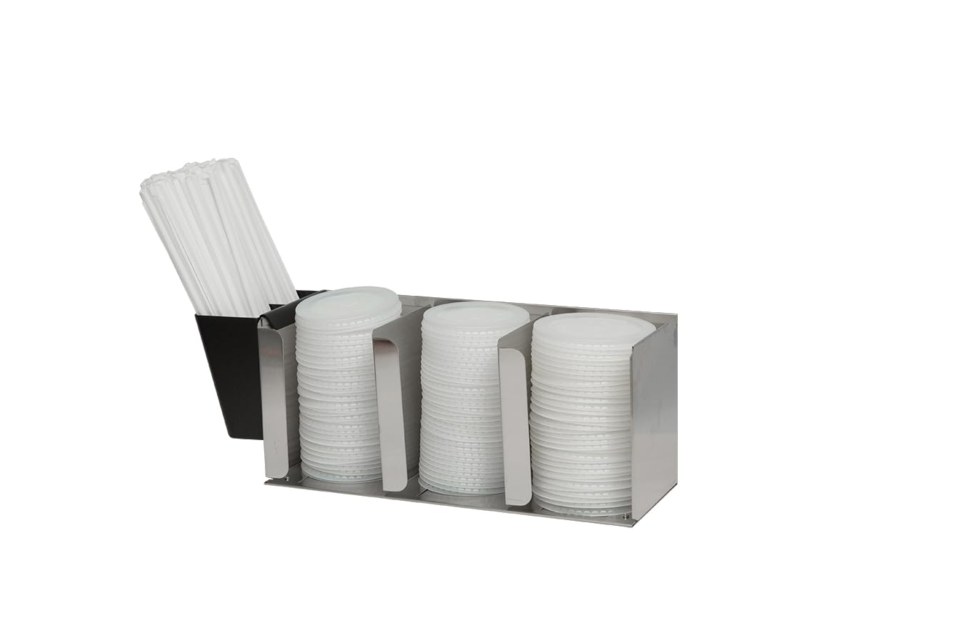 Lid Organizer with Adjustable Dividers for Restaurants and Fast Food by San Jamar – 0.0 ounces, Plastic, Silver, Model L1014