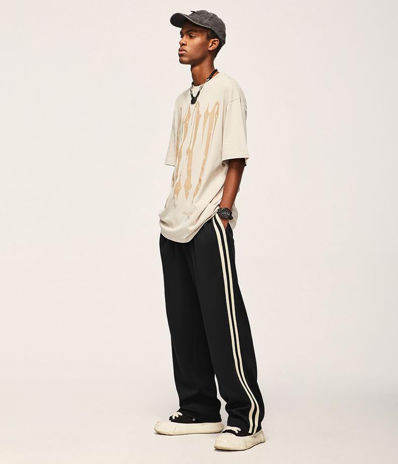 Image of dockstreet Men's /Unisex Open Bottom Drawstring Pure Cotton Stretchable Baggy Jogger Pants