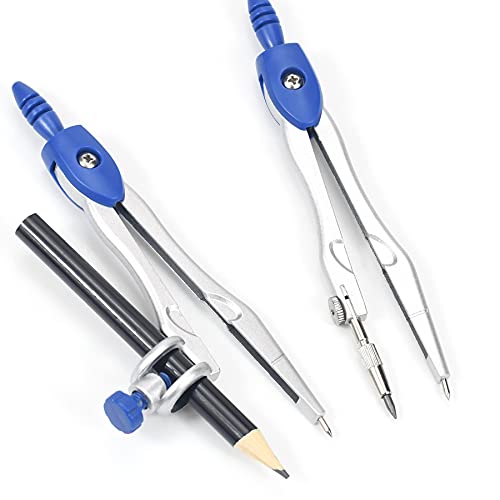 math geometry kit sets 10 piece student supplies with shatterproof storage boxincludes rulersprotractorcompasseraserpencil sharpenerlead refillspencilfor drafting and drawingsnavy blue