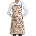 NA Fartuchy restauracyjne z poręczną kieszenią, świąteczny kremowy fartuch na szelkach do kuchni