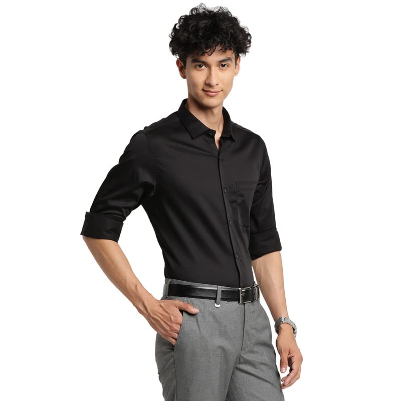 Image of Turtle Men Cotton Solid Slim Fit Ceremonial Shirts