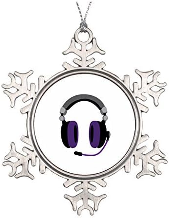 Fprqlyze - Auriculares de video gamer, copos de nieve, adornos de Navidad, adornos de árbol de Navidad, recuerdo, novedad
