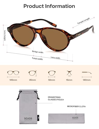 Image of SOJOS Retro Aviator Polarized Sunglasses for Women Men Vintage 70s Style UV Protection Womens Mens Shades SJ2701