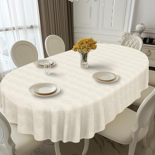 bnhjsdw Oval Tablecloth, French Country Printed Oval Table Cloth-60x84 Inch, Fabric Washable and Waterproof Oval Table Cover for Farmhouse Kithchen Dining Decoration by bnhjsdw - Used condition - Image 3