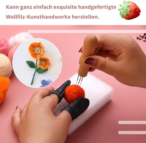 48 Farben Nadelfilz Set, Filzwolle Roving, 88 Stück Nadelfilz Starter Kit mit Filznadeln Grundwerkzeugen und Zubehör Wollfaser-Handspinnmaterial zum Basteln für Anfänger DIY Filz Tier Handwerk