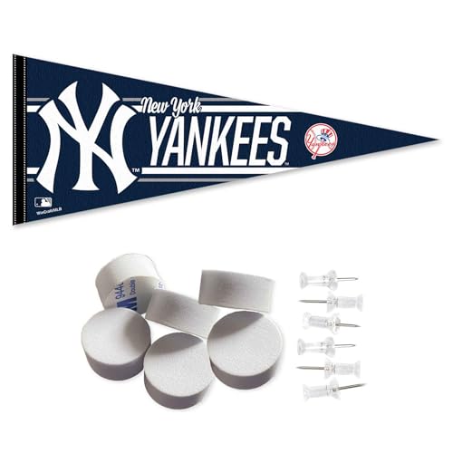 Bannière NY Yankees et punaises pour créer un coin sport chez soi