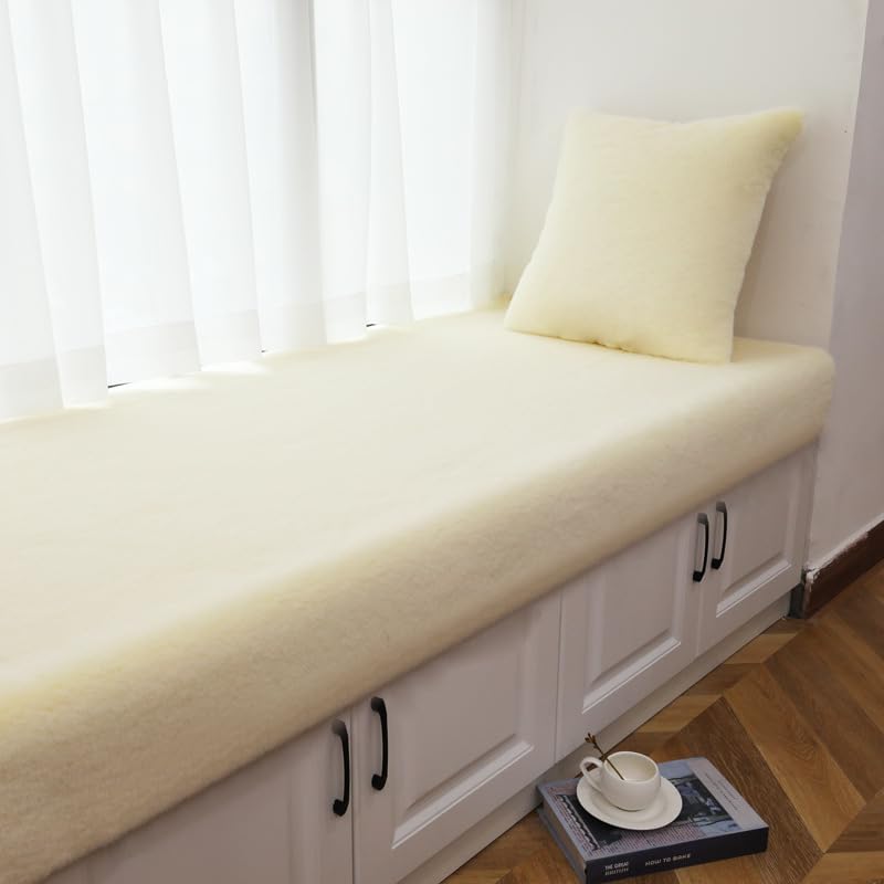 Tapis en peluche blanc cassé 80x200 cm pour chambre à coucher
