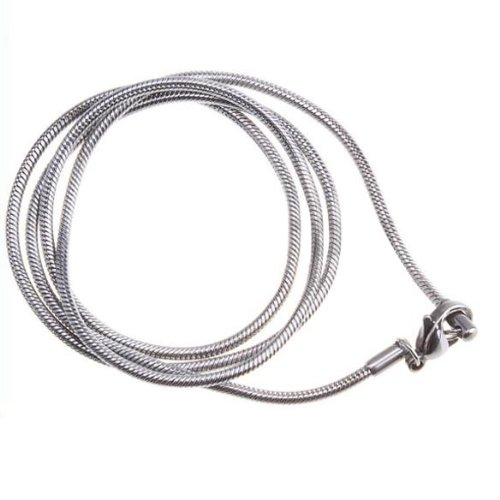 Vktech Fashions Silver Rope Stainless Steel Men Snake Chain Necklace