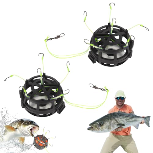 Image of PROBEROS Fishing Hook Feeder 2pcs Automatic Flip-Up Bait Cage Rig