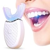 Ultrasonic U Type Electric Toothbrush, 360° Automatic Electric Toothbrush Teeth Whitening Brush Wireless Electric Tooth Clean Brush Adults Electric Lazy Toothbrush (White, One Size)