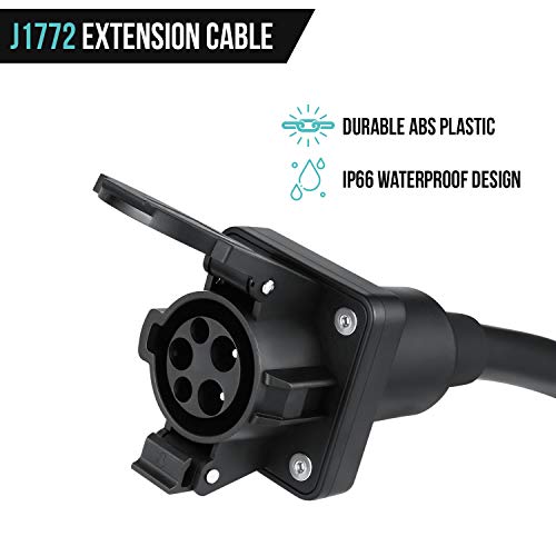 Lectron 20ft/6m J1772 Extension Cable Compatible with All J1772 EV Chargers - Flexible Charging for Your Electric Vehicle