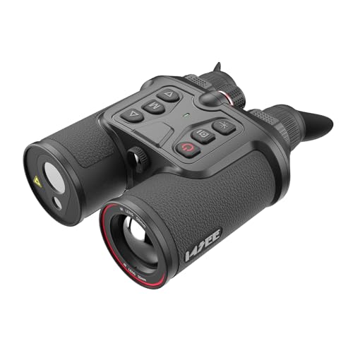 B50-640 LRF Thermal Binoculars for Hunting, Infrared Heat Night Vision with 50mm Focal Length, 640×480 pix @ < 30 mK NETD Sensor, LRF with 600m Accuracy, OLED High-Definition Display