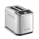 Cuisinart 2-Slice Lever less Motorized Toaster, 7-shade settings, 4 MemorySet feature, Stainless Steel (CPT-520C)