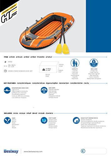 Bestway Schlauchboot-Set, Kondor 2000, 188 x 98 x 30 cm, für 1 Erwachsenen + 1 Kind