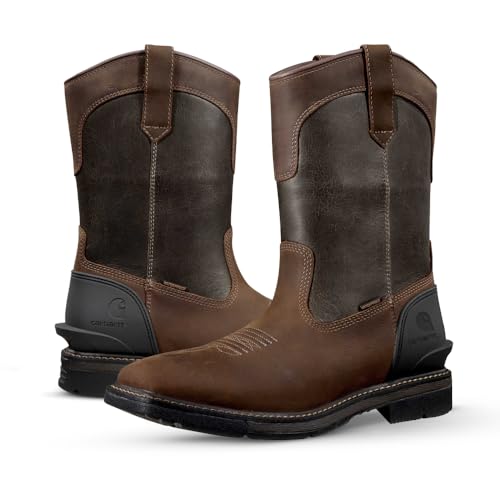 Image of Carhartt Men's Montana 11 inch Wellington Work Boots - Waterproof & Water-Resistant, Steel Toe & Soft Toe, Pull-On Square Toe