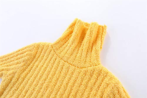 Mud Kingdom Neutral Kids Chenille Sweater for Boy Girl Winter Furry Turtleneck Tops Warm3