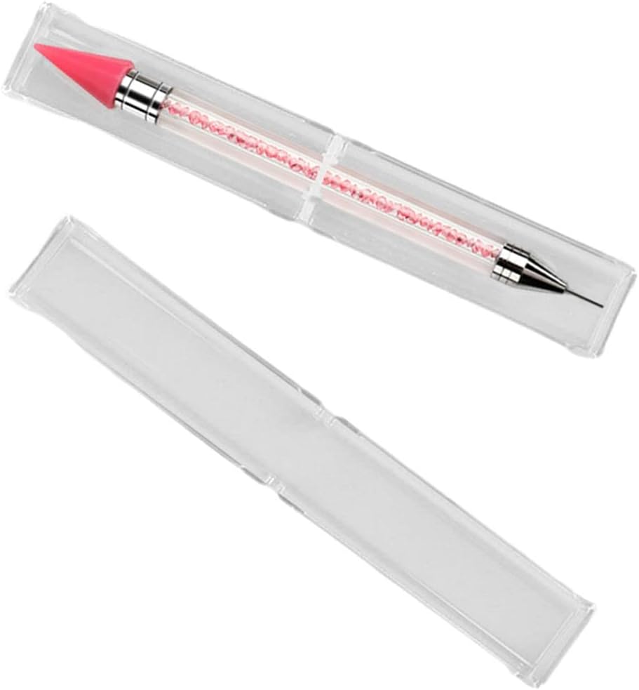 Deerace ドットペン アクリルビーズハンドルデュアルエンドワックスヘッドペンシル ラインストーンピッカーアプリケーター クリスタル用ラインストーンジュエルスタッドネイルアート ピンク Deerace ドットペン アクリルビーズハンドルデュアルエンドワックスヘッドペンシル ラインストーンピッカーアプリケーター クリスタル用ラインストーンジュエルスタッドネイルアート ピンク