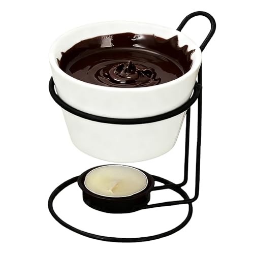 Taza de fondue personal – Mini Funder de Queso y Chocolate de Cerámica | Olla de mantequilla individual – Juego de remojo de 11 x 10,5 cm para una cita galante, Navidad y , ideal