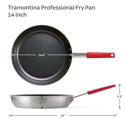 Image of Tramontina Professional 14-Inch Ceramic Non Stick Extra Large Frying Pan, Heavy-Gauge Aluminum Skillet with PFAS /PFOA-Free Nonstick Coating, Dishwasher and Oven Safe, Black