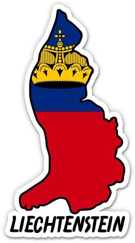 Liechtenstein Map with Flag - Vinyl Sticker - 7