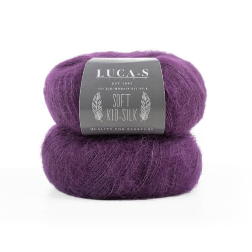 2PCs Soft Kid Mohair & Silk Yarn for Knitting & Crochet 75% Mohair 25% Silk 25g 210m Fluffy Soft Yarn