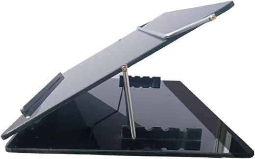 READAT Acrylic Table Top (Ps Sheet) Elevator Writing Desk Small Size 16x12 inches 7mm Thickness Colour Black Smoke with He...